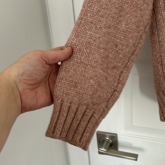 MASSIMO DUTTI - cable knit sweater italian yarn blend with polyamide peach XS - Picture 4 of 9